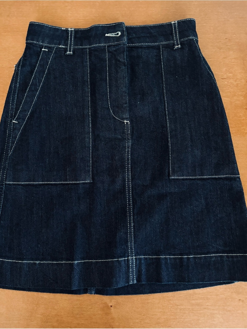 Tomas Maier Dark Indigo and Light Blue Denim Skirt